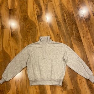 Lou & Grey Signature Soft size XS light heathered grey sweatshirt quarter zip